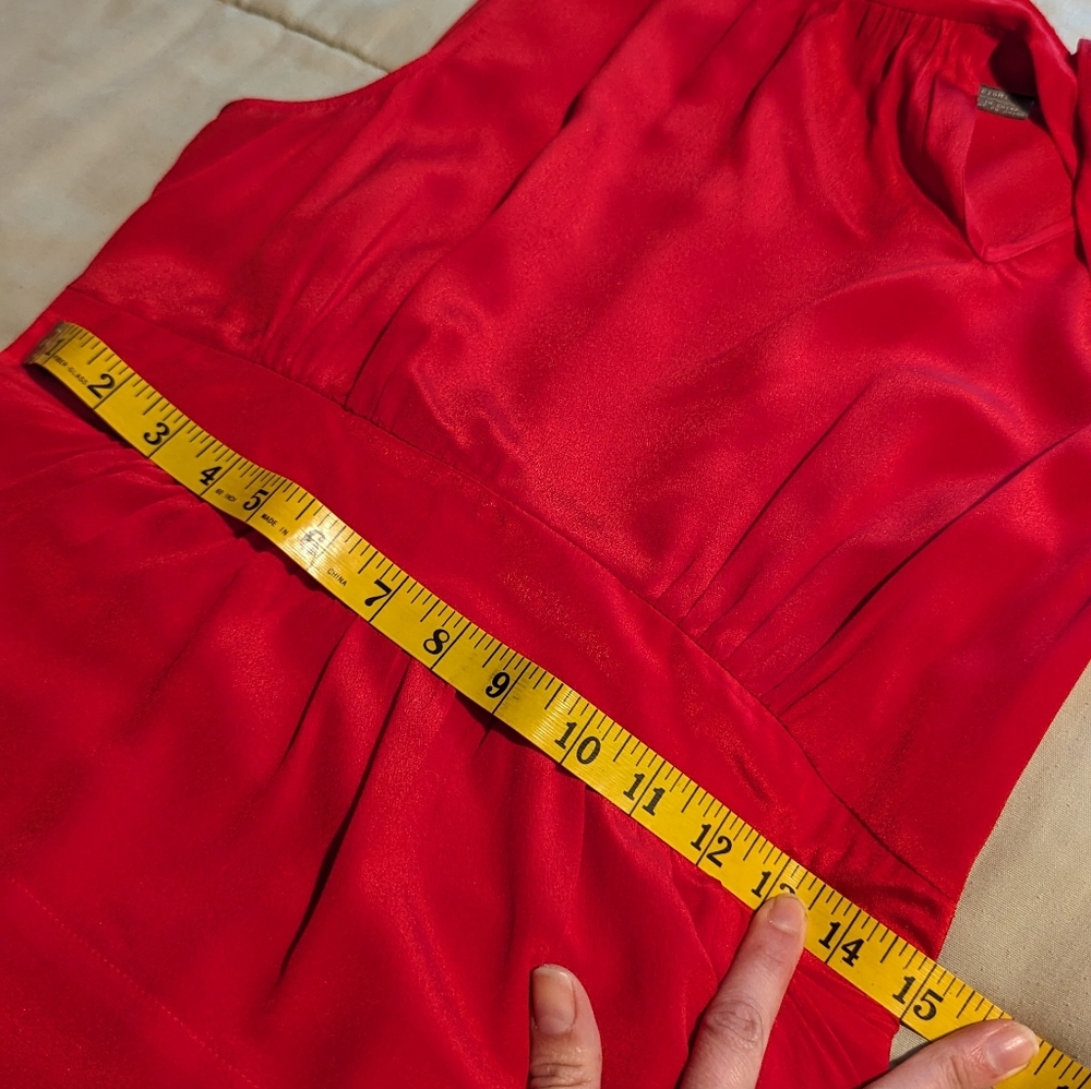 Anthropologie Girls From Savoy Red 100% Silk Tiered Ruffle Party Cocktail Dress - Picture 10 of 16